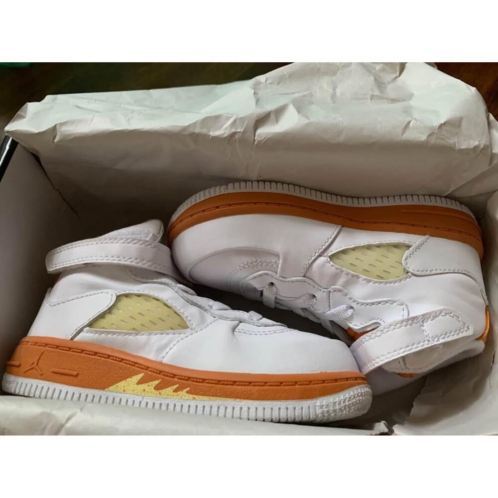 Toddler Girls AJF 5 Basketball Shoes Baby Vintage Sneakers Jordan Nike Size 8c